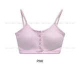 Nor Button Waffle Crop Top (+ With Cup)
