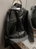 Vegetable Leather Hooded Jacket