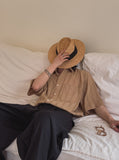 Chid pin tuck wide slacks
