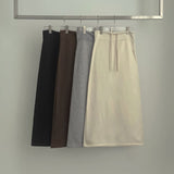 Low Rise Shibori Maxi A-Line Brushed Long Skirt