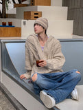 Grain Fisherman Knit Hooded Zip-Up
