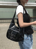 Kaon Two Belt Leather Big Shoulder Bag