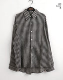 Better Seersucker Overfit See-Through Vintage Check Long Sleeve Shirt