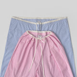 Summer Color Matching Stripe Banding Wide Pants