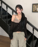 Dearly See-through Deep V-neck Cardigan