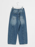 [unisex] Hilde Curved incision Denim Wide Pants