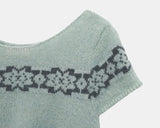 Barun Round Neck Snowflake Layered Short Sleeve Knit