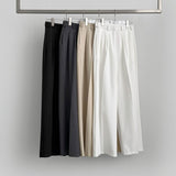 Inner Button Adjust Waist Adjustment Wide Slacks Pants