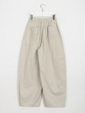 Yumeu Banding Pintuck Balloon Wide Cotton Pants