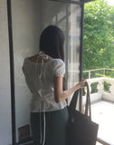Daming Check Chiffon String Layered Long Skirt