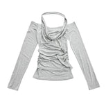 Drape Cowl Neck Halter Off-Shoulder