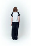 Ribbon Tail Crop Raglan Short Sleeve Tee