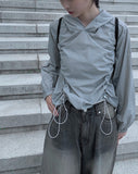 Mikan Washing Denim Wide Pants