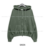 (UNISEX) Meti Pigment Semi-Crop Hood Zip-Up