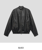 Line Washed Track Leather Jacket