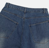 Fleet two tuck wide denim pants