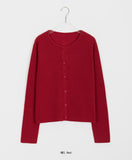 Bran Color Round Knit Cardigan