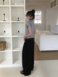 Onni Summer Side Pintuck Snap Wide Pants