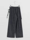 Mitka Wrap Skirt Layered Corduroy Banding Wide Pants