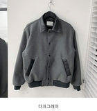 Leather detail Wool Ma-1