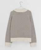 Penma Stripe Flower Collar Knit