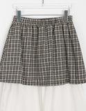 [BAONHAUS] Bionnet Check Layered Skirt Pants