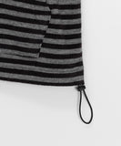 [unisex] Konekin two-way striped over knit hooded zip-up