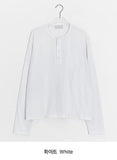 [unisex] Yansa Henley Neck Long Sleeve Tee