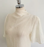 Elvi See-through Layered Half-Neck Blouse