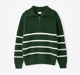 High Neck Washable Dangara Zip-Up Knit