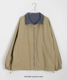 [BAONHAUS] Tobon Reversible Check Nylon Zip-Up Jumper