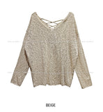Summer Over Back Eyelet V-Neck Knit