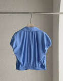 Decoline Puff Collar Short Zip-Up Jacket Banding Flare Skirt Set