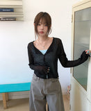 Salty See-through Crop Cardigan