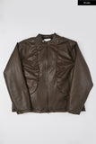 Embossed biker leather jacket