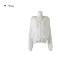 Zion Angora V-neck Loose Fit Knit Cardigan
