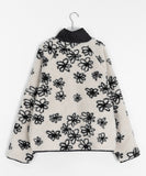 Tokiko reversible flower fleece zip-up