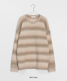 [unisex] Rikina Gradient Stripe Wool Over Knit