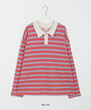 [BAONHAUS] Etim Stripe Rugby Collar Sweatshirt