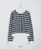 Coco Round Check Crop Cardigan