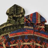 Nordic Fleece Overfit Balloon Pattern String Hood Zip-Up