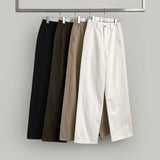 Back Cut Cotton Wide Peach Process Cotton Pants