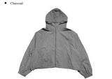 Muka nylon crop hood windbreaker