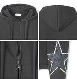 Rubid Crack Star Hood Zip-Up