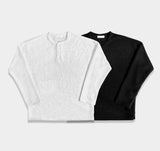 Tweed Henley Neck Long Sleeve Tee