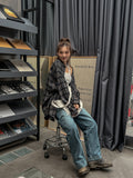 Chike Diagonal Rivet Denim Pants