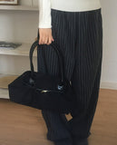 Shapin Suede Leather Combi Shoulder Bag