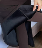 Litten brushed banding H-line slit long skirt