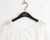 Rickle Vintage Flower Punching Puff Short Sleeve Blouse