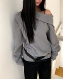 Haun Off-Shoulder Hood Sweatshirt